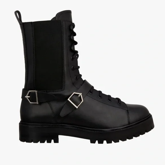 ZARA Real Leather Buckled Ankle Boots - Picture 6 of 8